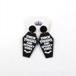 Halloween Earrings Coffin Spooky Vibes